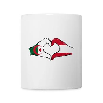Algeria Austria Flag Hands Heart Shape Used - Mug - white - Front