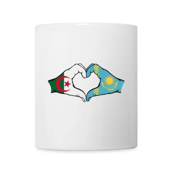 Algérie Kazakhstan Drapeau Mains Coeur Forme - Mug blanc - blanc - Devant