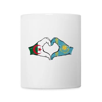 Algerien Kasachstan Flagge Hände Herzform used - Tasse - Weiß - Vorne