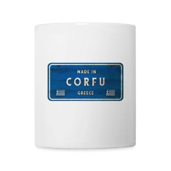 Korfu Griechenland Vintage Schild - Tasse - Weiß - Vorne