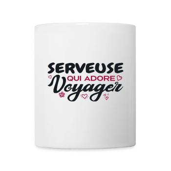 Weltreisende Kellnerin mit einer Leidenschaft fürs Reisen - Tasse - Weiß - Vorne