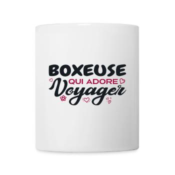Boxeuse globe-trotteuse passionnée de voyages - Mug blanc - blanc - Devant