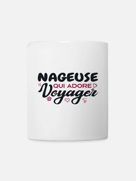 Nageuse globe-trotteuse passionnée de voyages - Mug blanc - blanc