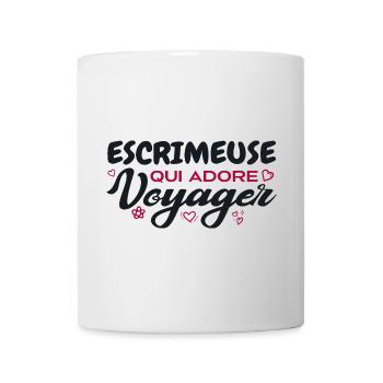 Escrimeuse globe-trotteuse passionnée de voyages - Mug blanc - blanc - Devant