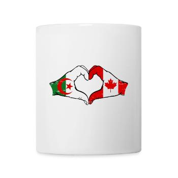 Algeria Canada Flag Hands Heart Shape Used - Mug - white - Front