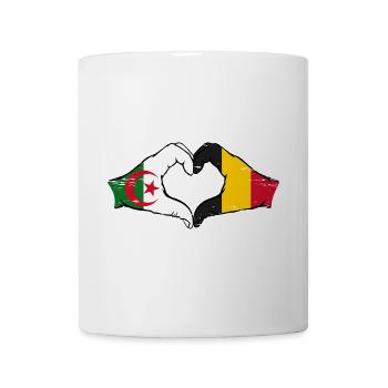 Algerien Belgien Flagge Hände Herzform used - Tasse - Weiß - Vorne
