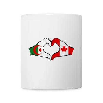 Algeria Canada Flag Hands Heart Shape - Mug - white - Front
