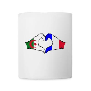 Algerien Frankreich Flagge Hände Herzform - Tasse - Weiß - Vorne