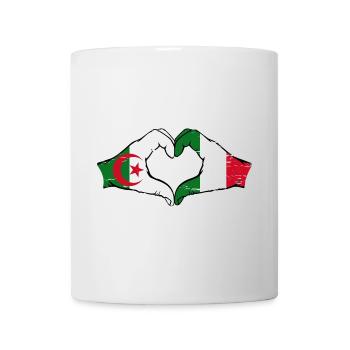 Algeria Italy Flag Hands Heart Shape Used - Mug - white - Front