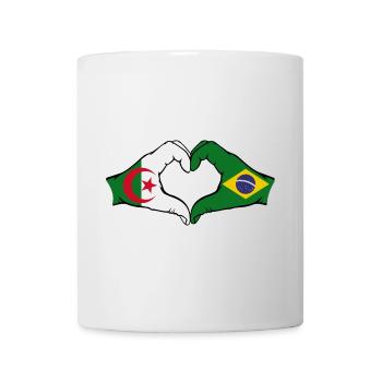 Algérie Brésil Drapeau Mains Coeur Forme - Mug blanc - blanc - Devant