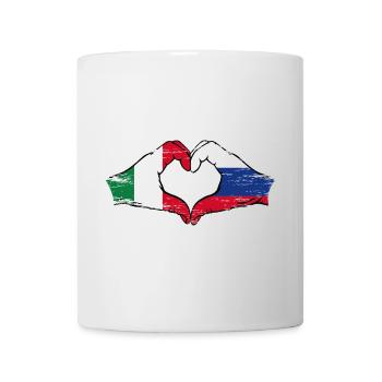 Italie Russie mains forme de coeur utilisé - Mug blanc - blanc - Devant
