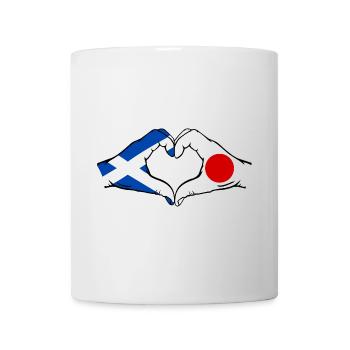 Scotland Japan Hands Heart Shape - Mug - white - Front