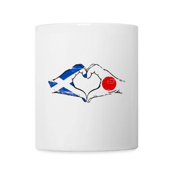Scotland Japan Hands Heart Shape Used - Mug - white - Front