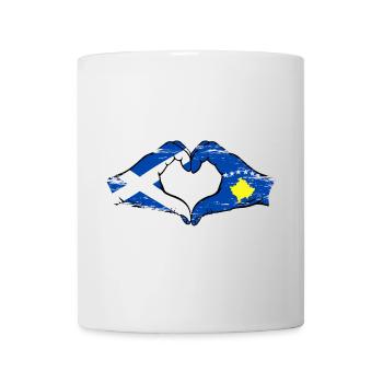 Scotland kosovo hands heart shape used - Mug - white - Front