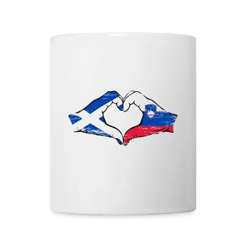 Scotland Slovenia Hands Heart Shape Used - Mug - white - Front
