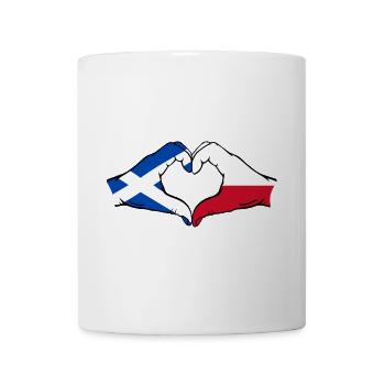 Ecosse Pologne Mains Coeur Forme - Mug blanc - blanc - Devant