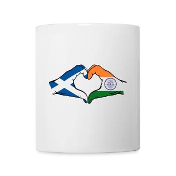 Schottland Indien Hände Herzform - Tasse - Weiß - Vorne