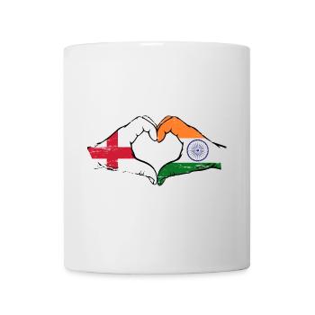 England India Hands Heart Shape Used - Mug - white - Front