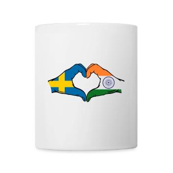 Sweden India hands heart shape - Mug - white - Front