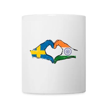 Sweden India Hands Heart Shape Used - Mug - white - Front