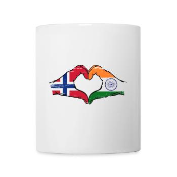 Norway India hands heart shape used - Mug - white - Front