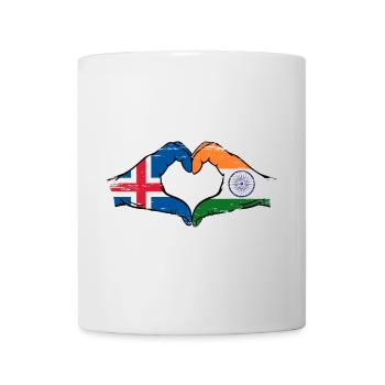 Iceland India hands heart shape used - Mug - white - Front