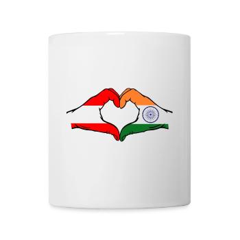 Austria India hands heart shape - Mug - white - Front