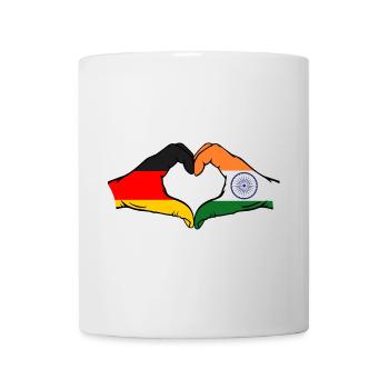Allemagne Inde mains en forme de cœur - Mug blanc - blanc - Devant