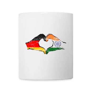 Germany India hands heart shape used - Mug - white - Front