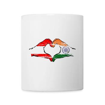 Autriche Inde mains forme de coeur utilisé - Mug blanc - blanc - Devant