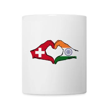 Switzerland India hands heart shape - Mug - white - Front