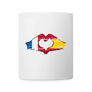 France Spain hands heart shape used - Mug - white - Front