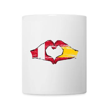 Peru Spain hands heart shape used - Mug - white - Front