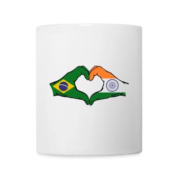 Brazil India Hands Heart Shape - Mug - white - Front