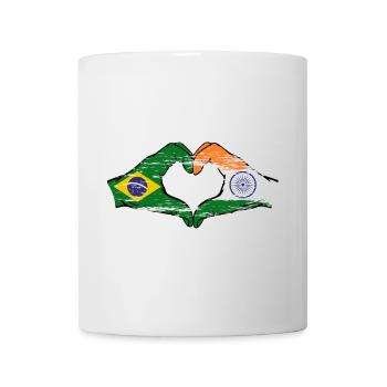 Brazil India Hands Heart Shape Used - Mug - white - Front