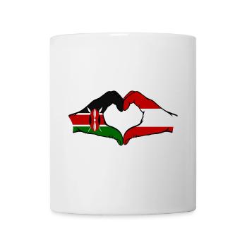 Kenia Österreich Hände Herzform - Tasse - Weiß - Vorne