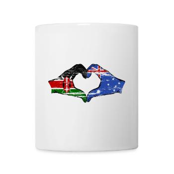 Kenya Australie mains forme de coeur utilisé - Mug blanc - blanc - Devant