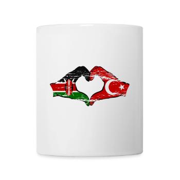 Kenya Türkiye Mains Forme Coeur Türkiye - Mug blanc - blanc - Devant