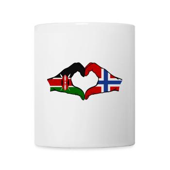 Kenya Norway Hands Heart Shape - Mug - white - Front
