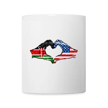 Kenya USA hands heart shape used - Mug - white - Front