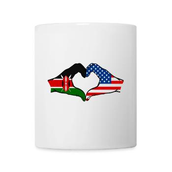 Kenia USA Hände Herzform - Tasse - Weiß - Vorne