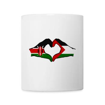 Kenya Palestine mains en forme de coeur - Mug blanc - blanc - Devant