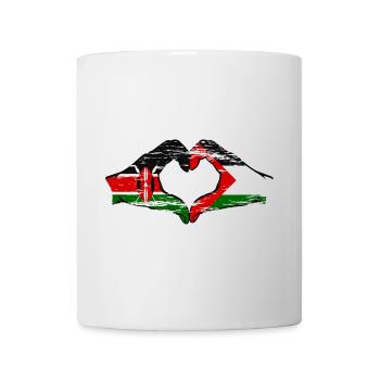 Kenya Palestine mains forme de coeur utilisé - Mug blanc - blanc - Devant