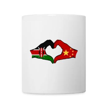 Kenya China Hands Heart Shape - Mug - white - Front