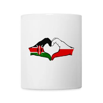 Kenya Poland Hands Heart Shape - Mug - white - Front