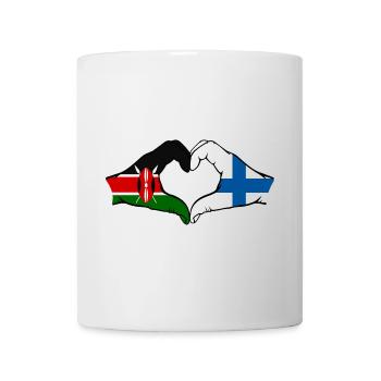 Kenya Finland Hands Heart Shape - Mug - white - Front