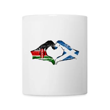 Kenia Schottland Hände Herzform used - Tasse - Weiß - Vorne