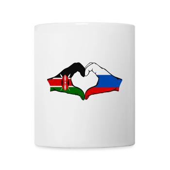 Kenya Russia Hands Heart Shape - Mug - white - Front