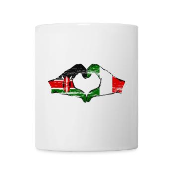 Kenya Italy hands heart shape used - Mug - white - Front