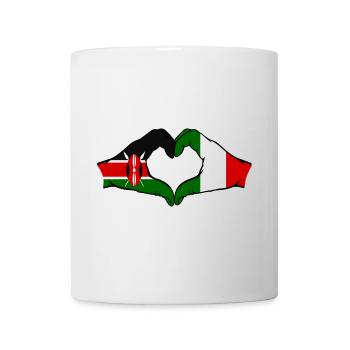 Kenya Italy Hands Heart Shape - Mug - white - Front